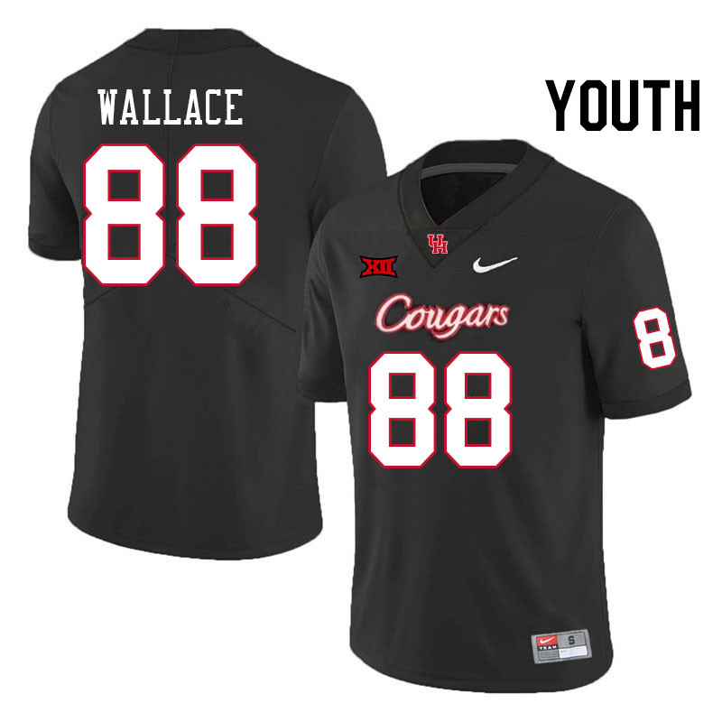 Youth #88 Ja'Ryan Wallace Houston Cougars Big 12 XII College Football Jerseys Stitched-Black - Click Image to Close